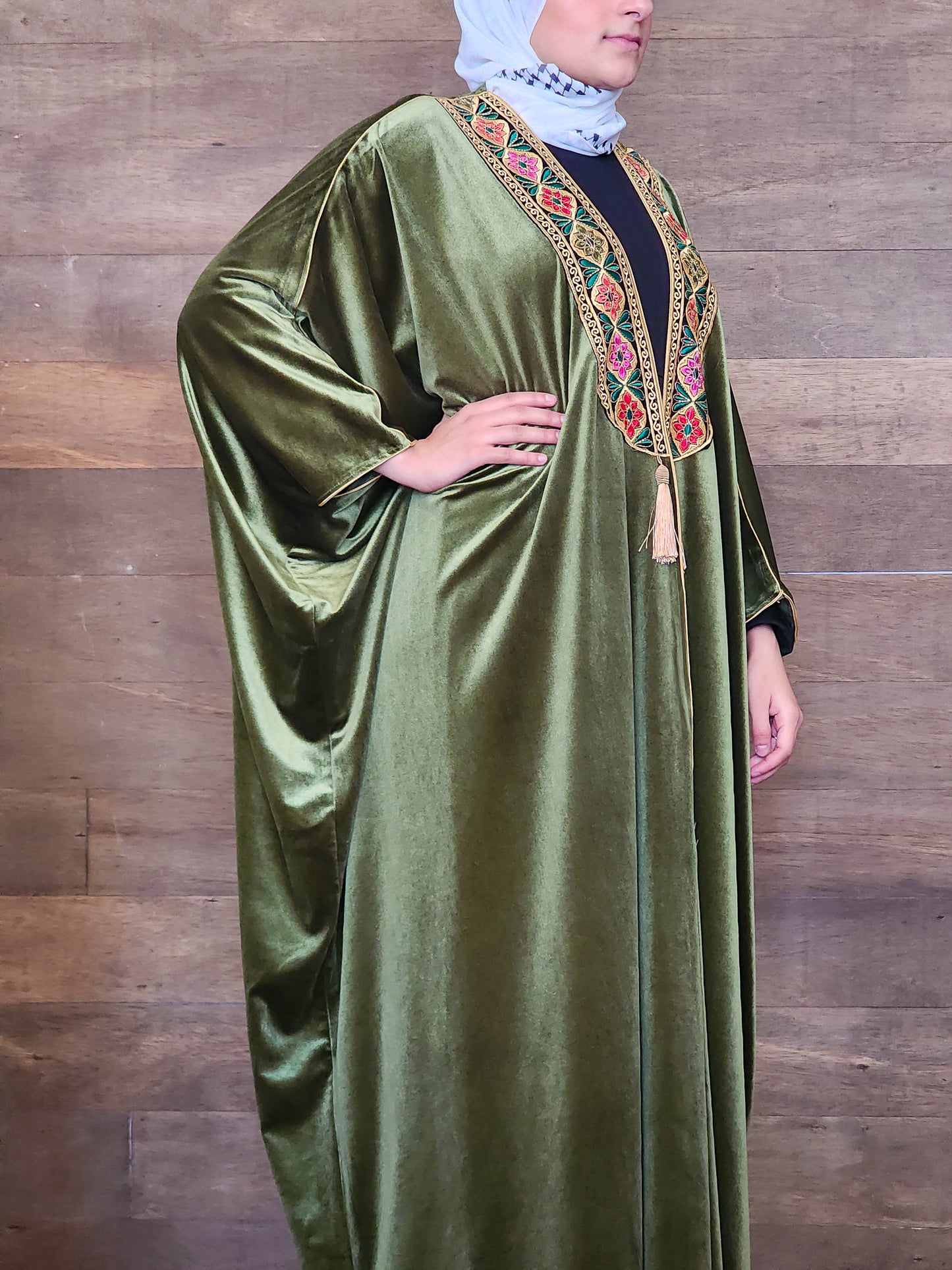 Velvet Bisht - Olive