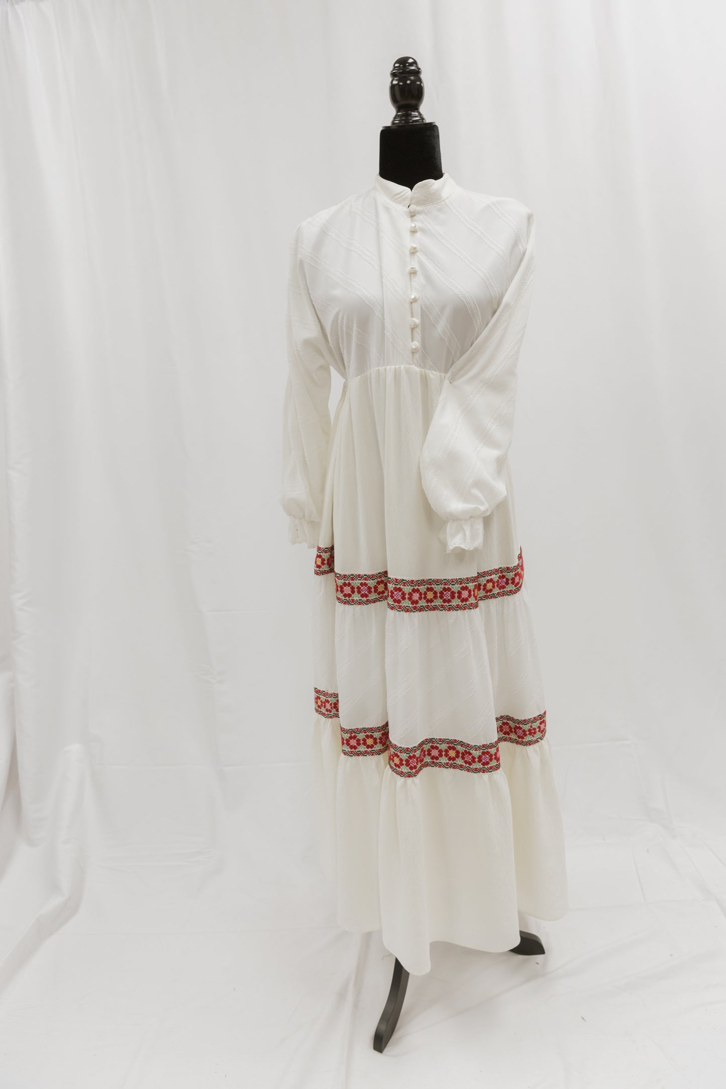 Handmade One-of-a-Kind Maxi Cream Tatreez Dress