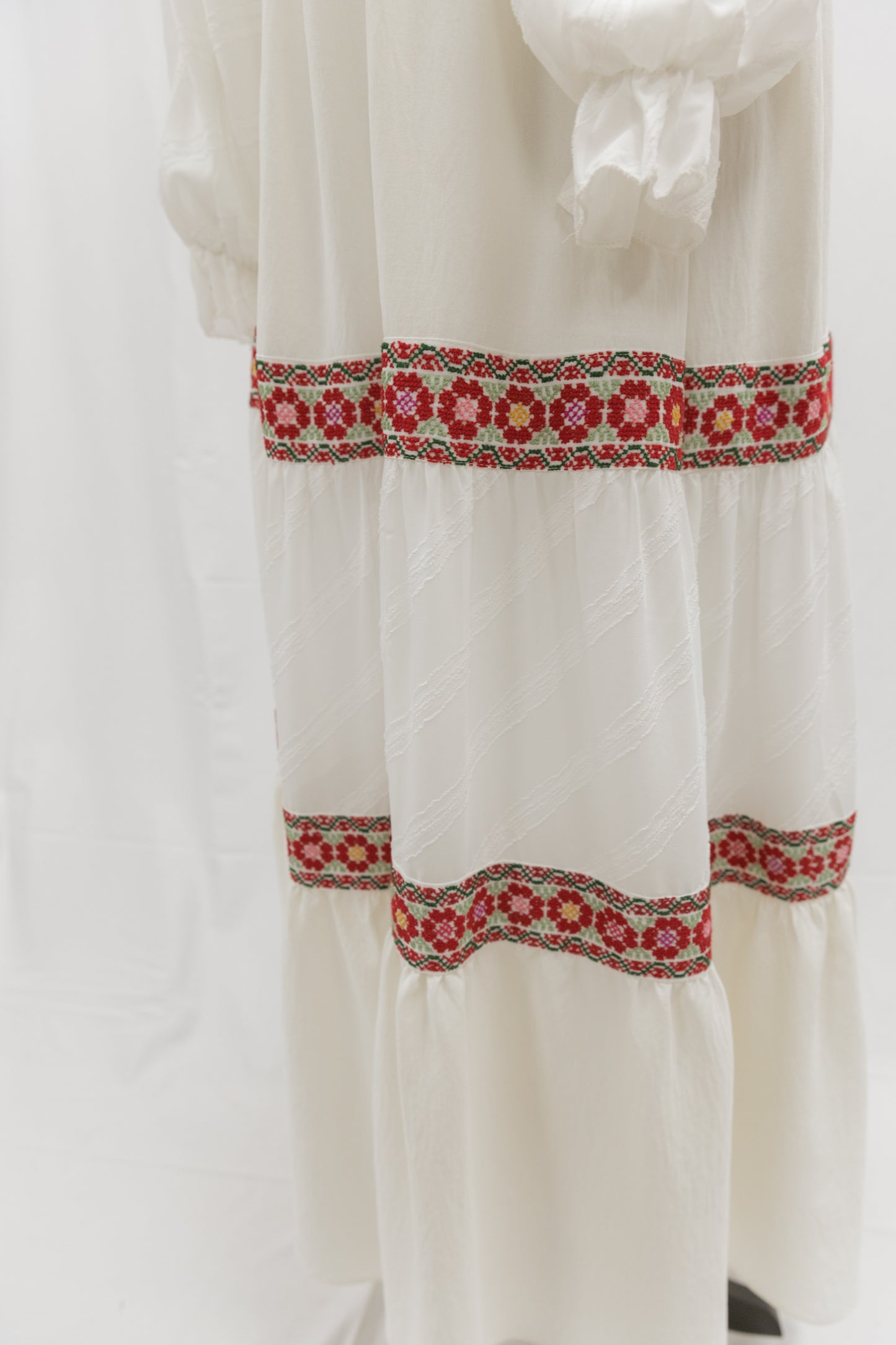 Handmade One-of-a-Kind Maxi Cream Tatreez Dress