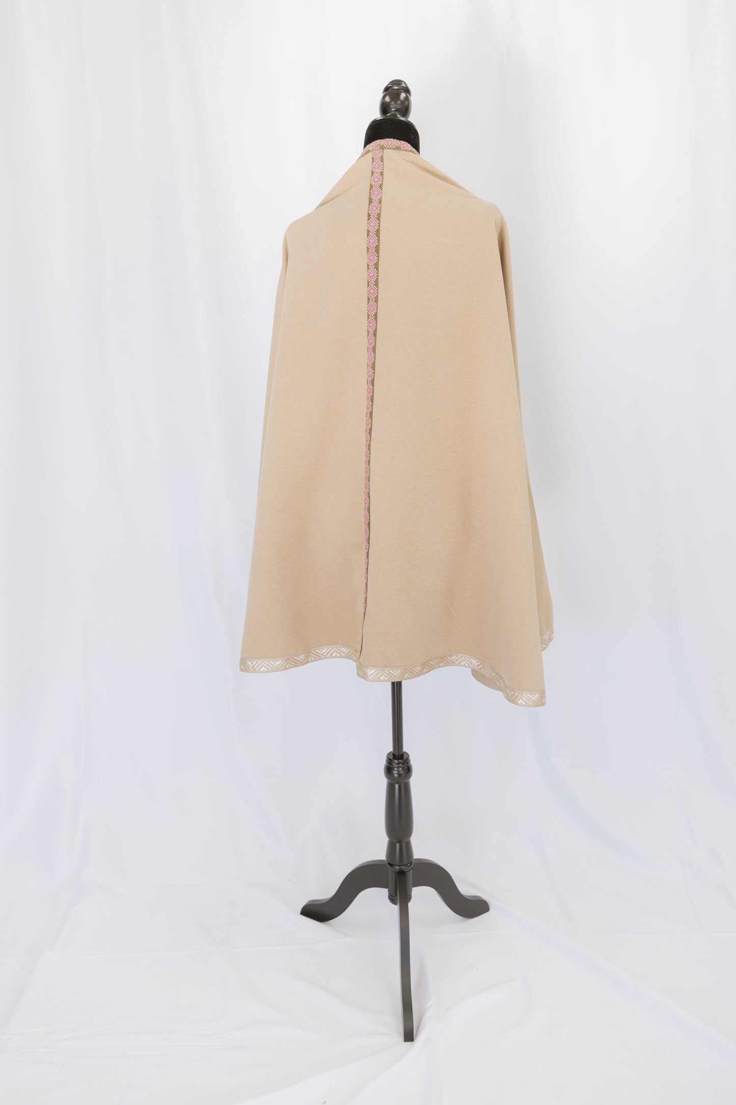 Handmade Broadcloth Beige Winter Tatreez Shawl