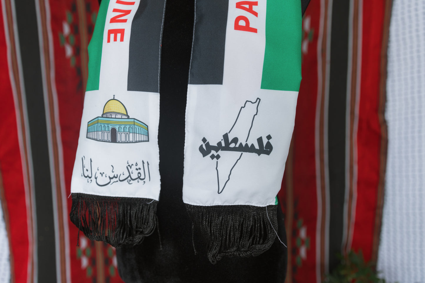 Palestine Decorative Hatta Scarf (Palestinian Map & Dome of the Rock)