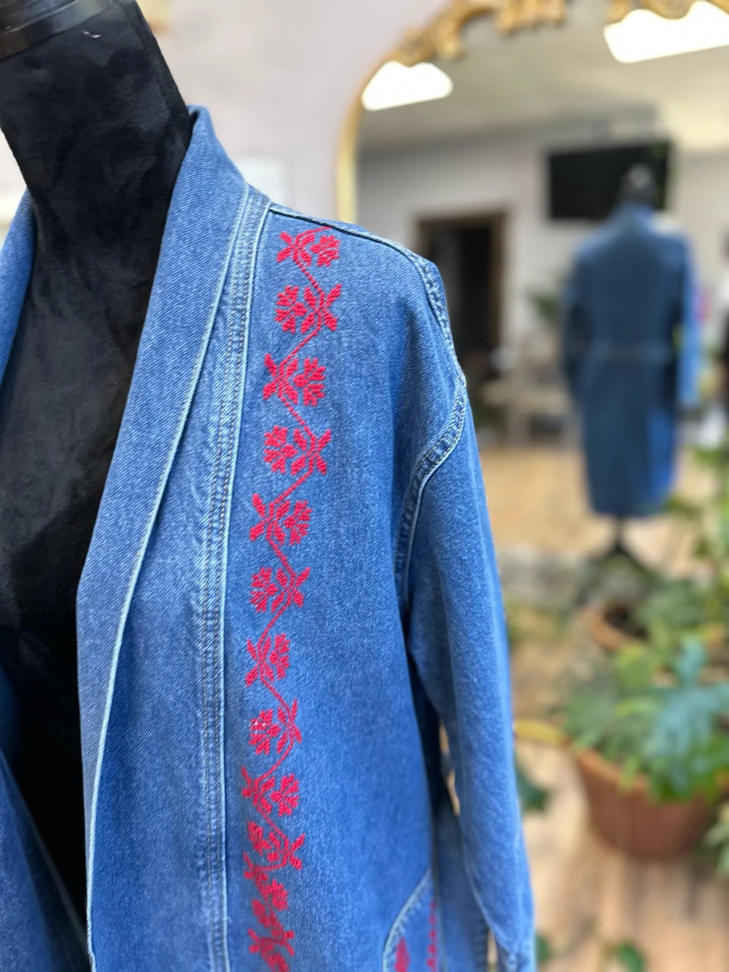 Jean Jacket with Tatreez Design