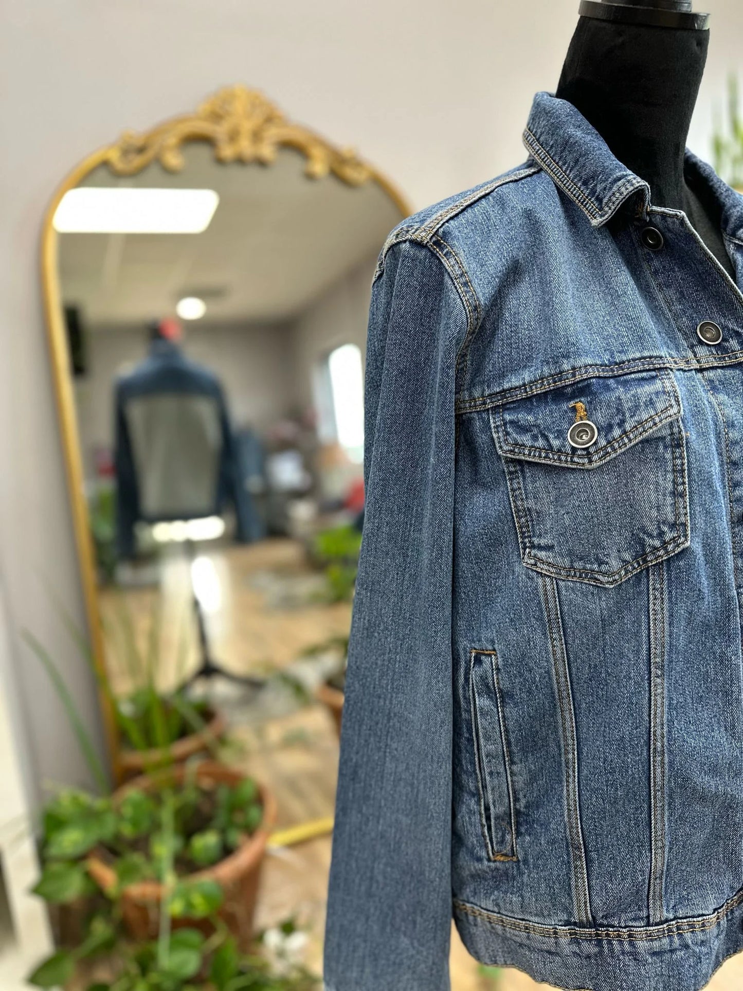 Jean Jacket with Tatreez Design