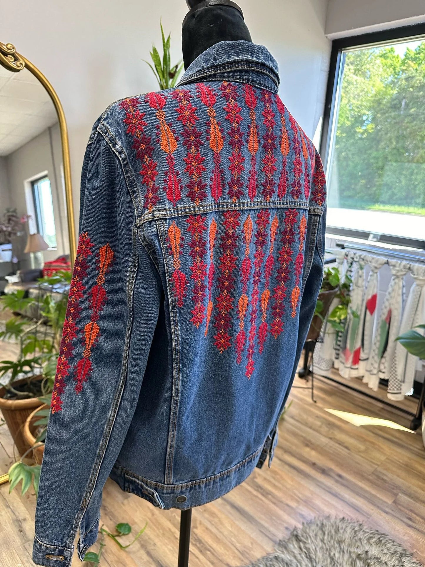 Jean Jacket with Tatreez Design