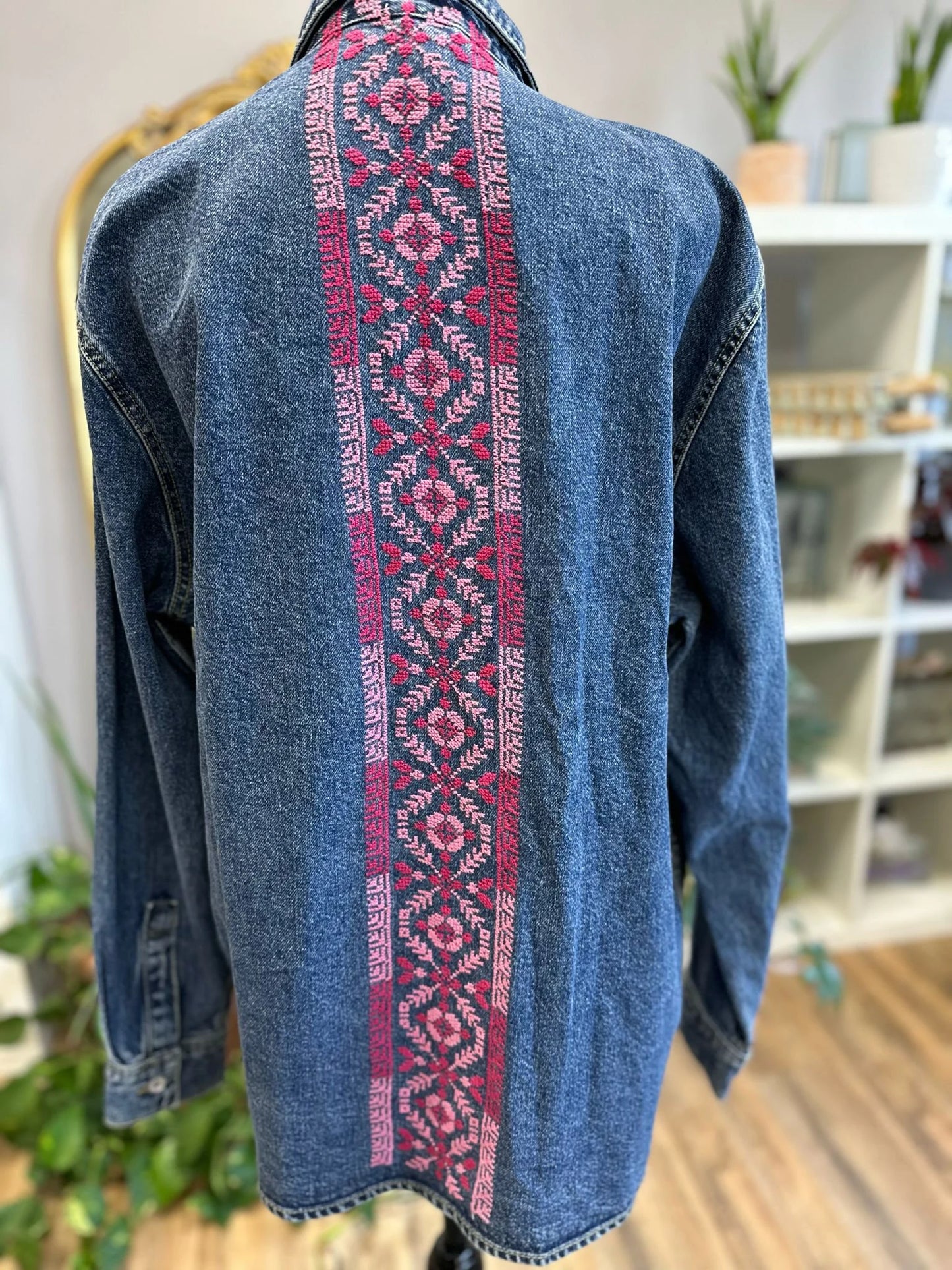 Jean Jacket with Tatreez Design