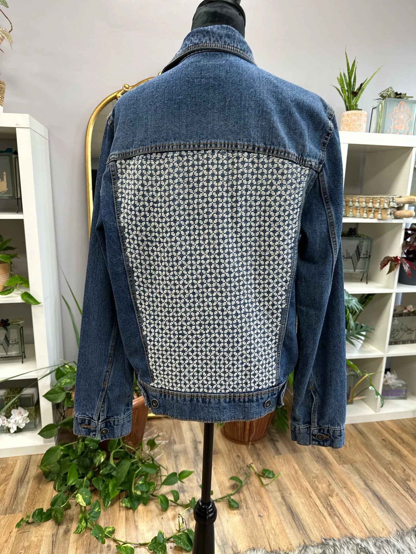 Jean Jacket with Tatreez Design